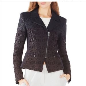 Bcbg Boe Jacquard Lace Black Blazer Jacket